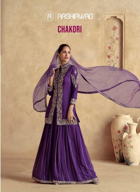 Chakori By Aashirwad Chinon Silk Readymade Suits Exporters In India